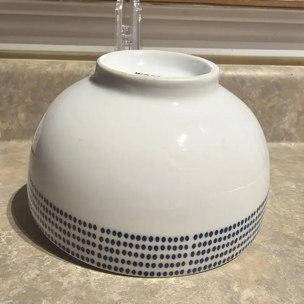 West Elm Dotted Blue Soup Cereal Rice Bowl Discontinued 6